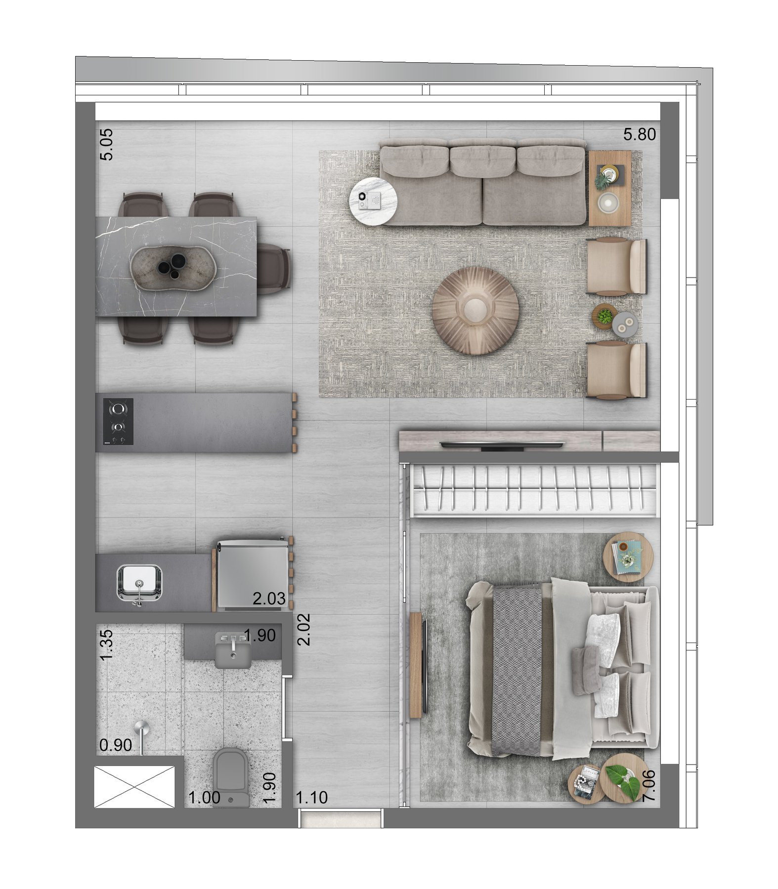 Apartamento, 1 quarto, 38 m² - Foto 8