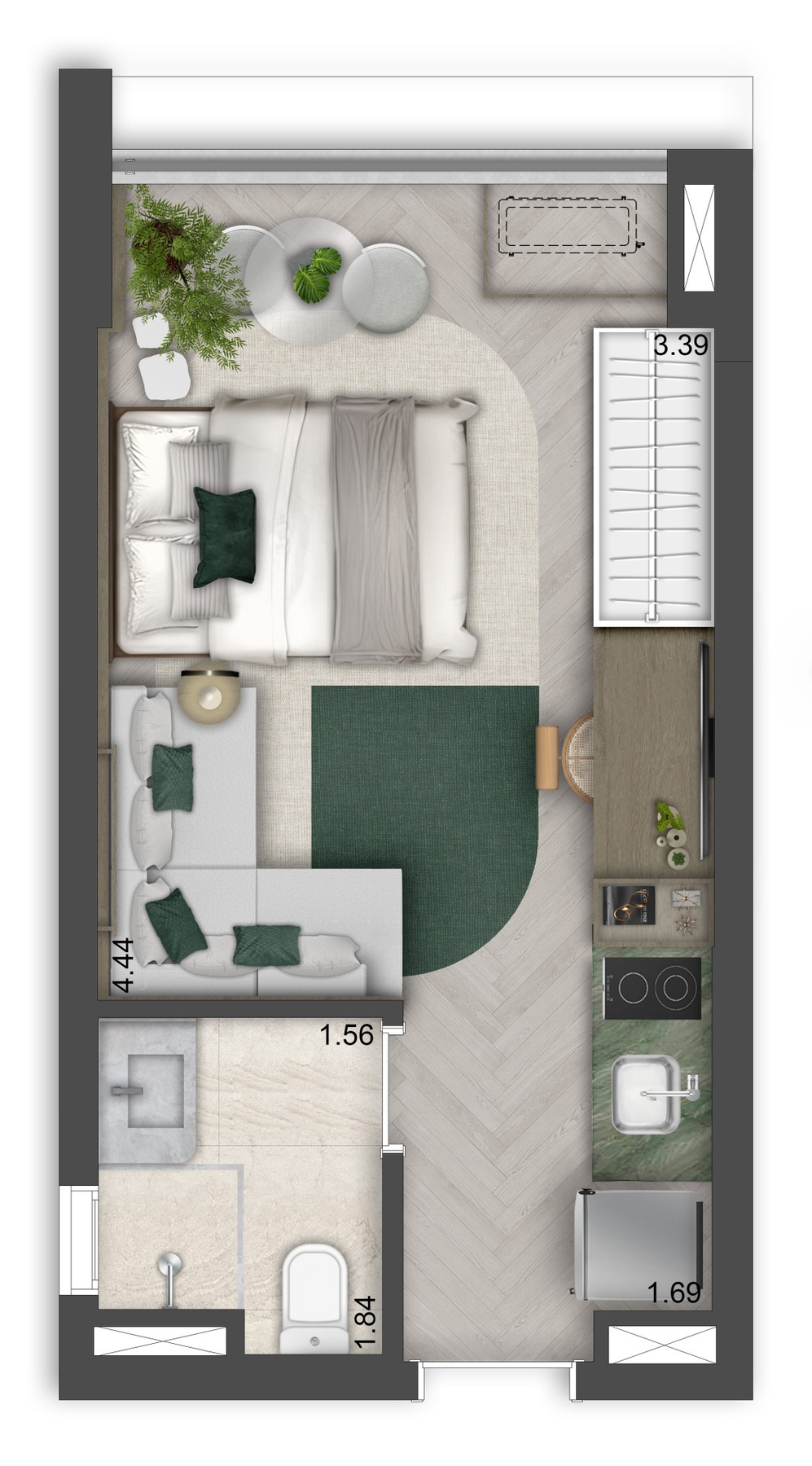 Apartamento, 1 quarto, 24 m² - Foto 12