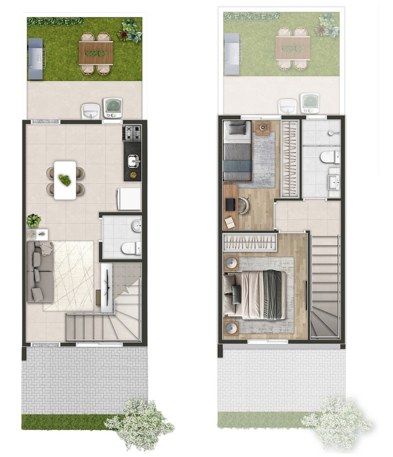 Planta 02 - 2 dorm 57,86m² - opção