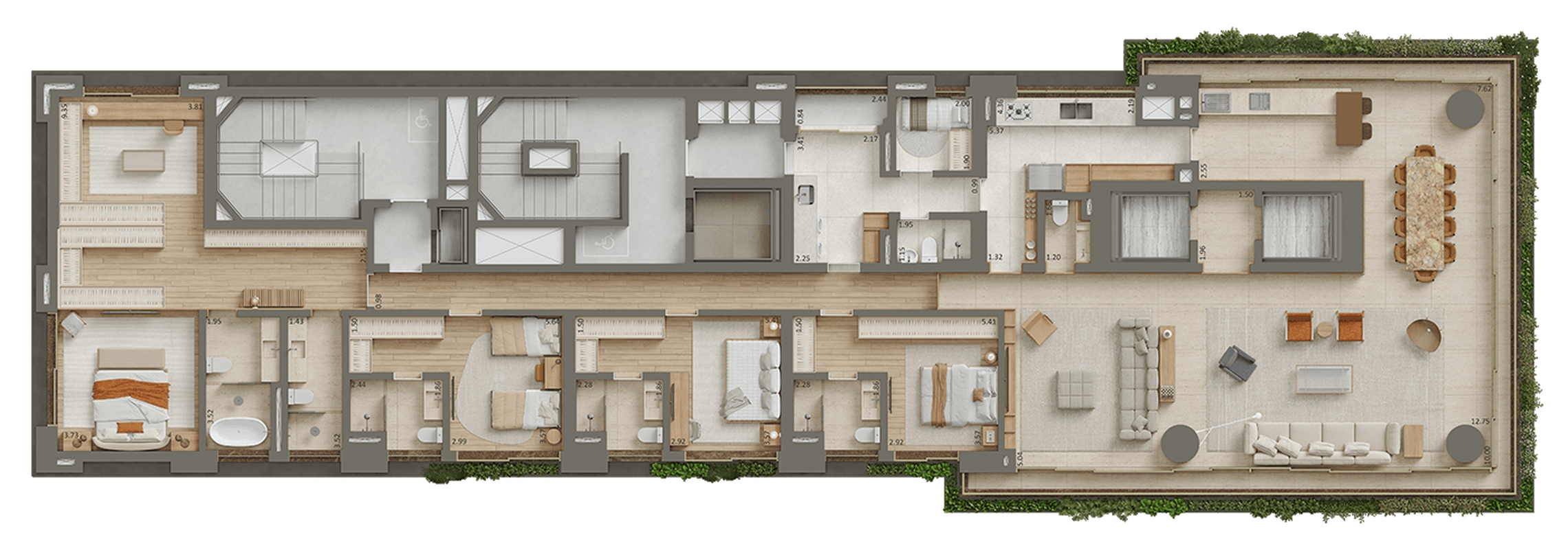 Planta 01 - 4 dorm 357,77m²