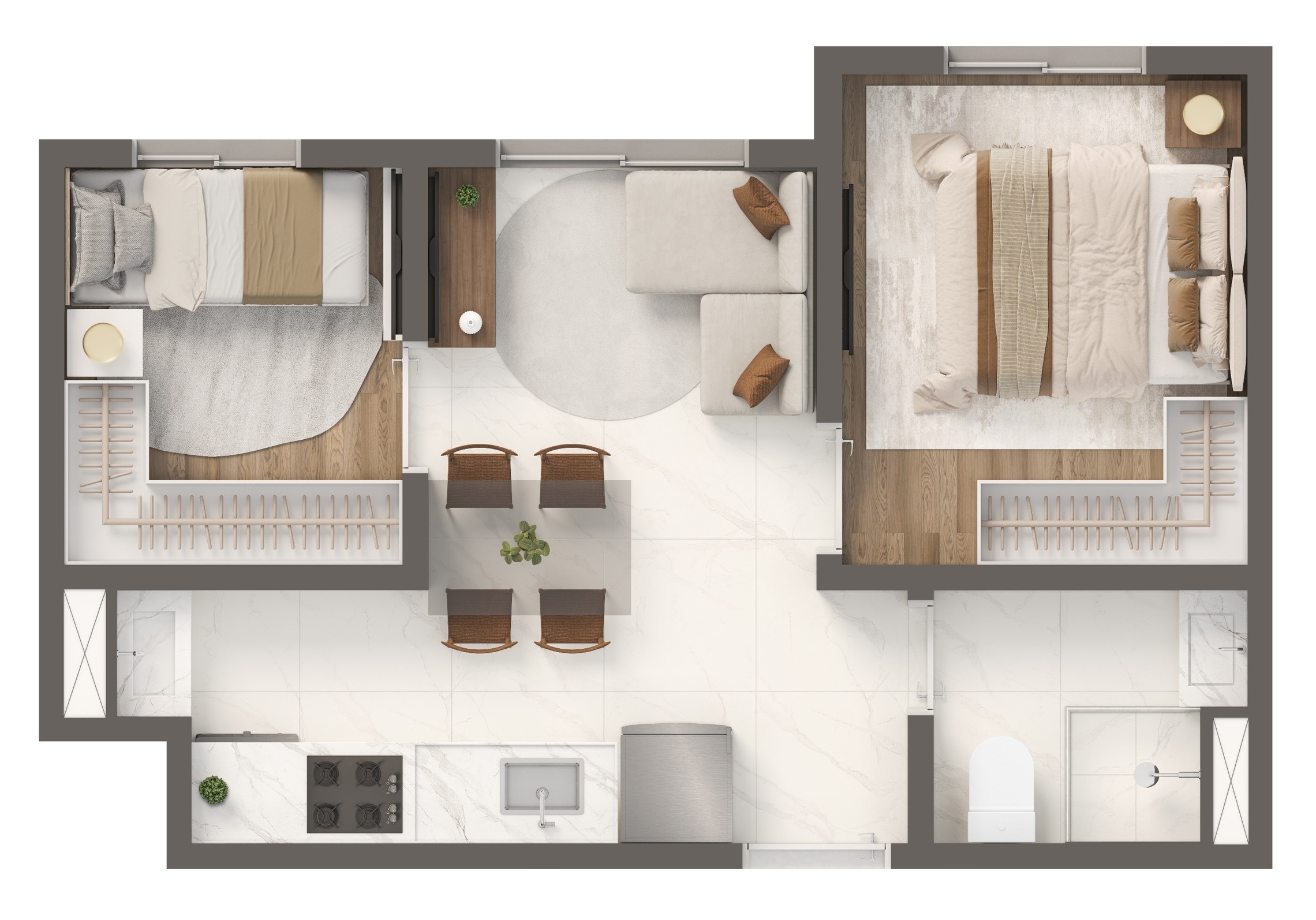 Planta 02 - 2 dorm 31,17m²