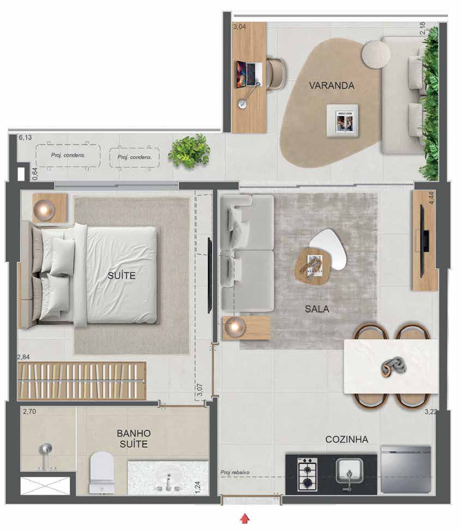 Planta 01 - 1 dorm 40,96m²